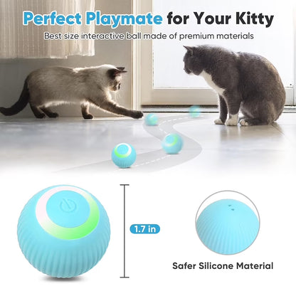 USB Type-C rechargeable interactive cat toy ball with charging cable for cats and dogs