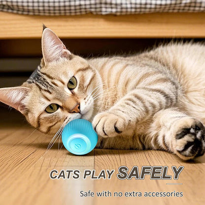 Durable interactive electric cat toy balls with automatic movement and rechargeable LED lights